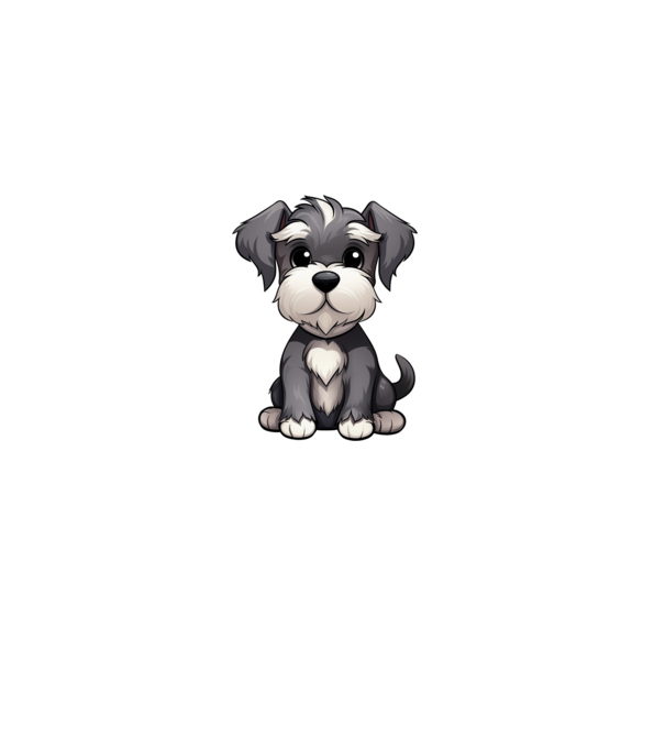Aranyos kutya - Törpe Schnauzer minta fehér pólón