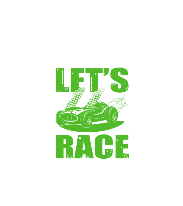 Let's Race - Versenyezzünk! minta fekete pólón