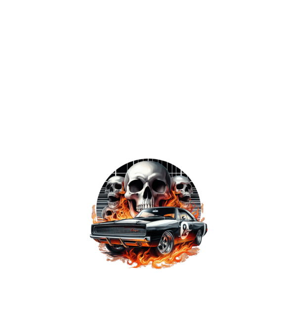 Muscle Car - Izomautó minta fehér pólón