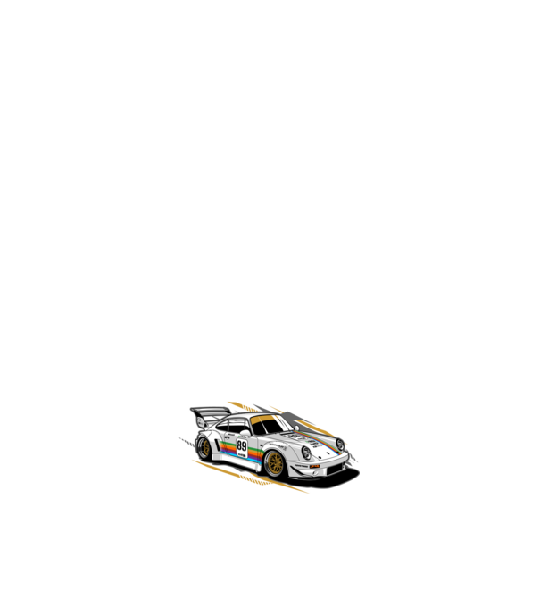 Porsche 964 minta fehér pólón