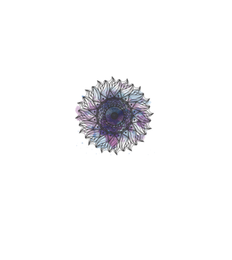 Mandala akvarell lila minta fehér pólón