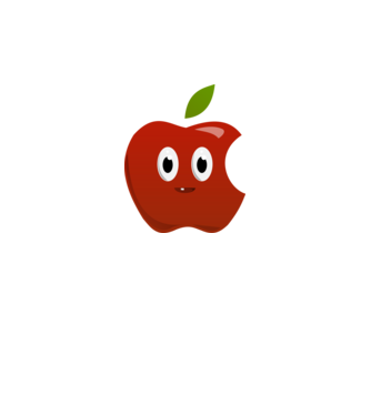 CUTE APPLE minta fehér pólón