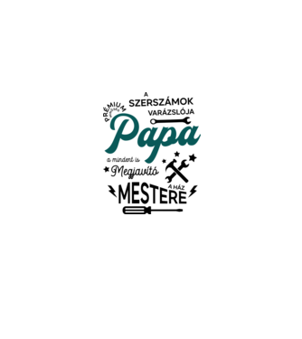 Papa a szerszámok varázslója minta homokszín pólón