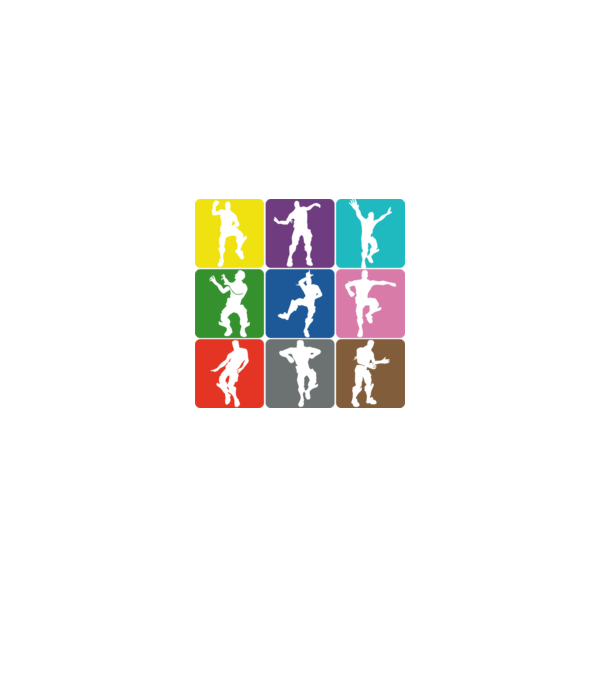 Fortnite Dance minta fekete pólón