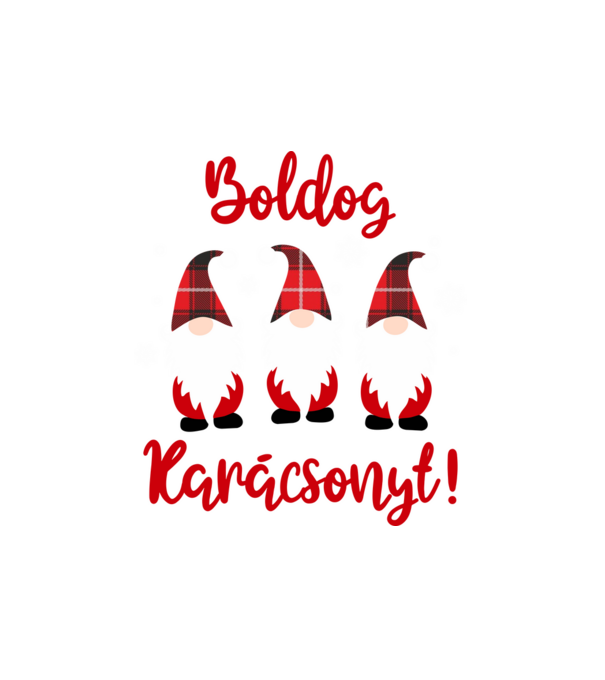 Boldog Karácsonyt törpék minta fehér pólón