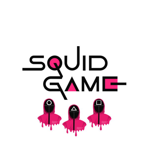 Squid Game minta fehér pólón