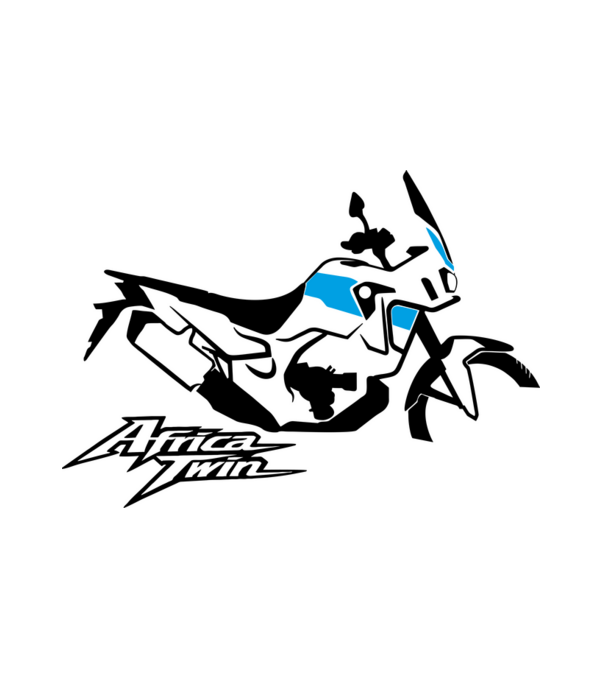 Africa Twin minta fehér pólón
