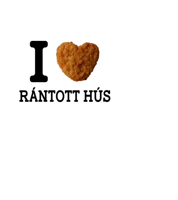 I love rántott hús minta világoskék pólón