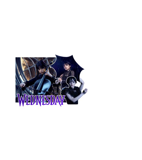 Wednesday minta fekete pólón