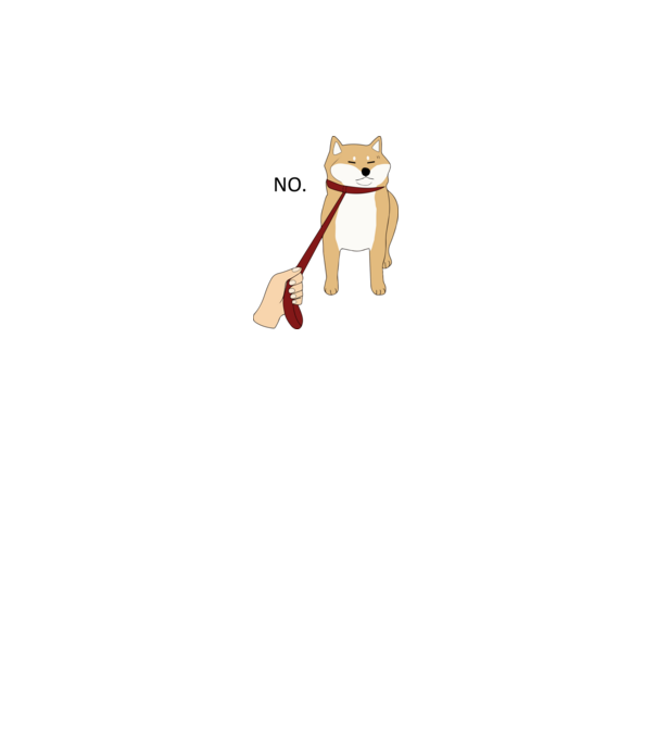Shiba nem sétál minta fehér pólón