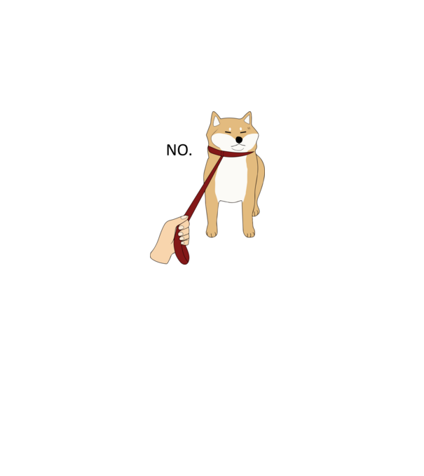 Shiba nem sétál minta fehér pólón