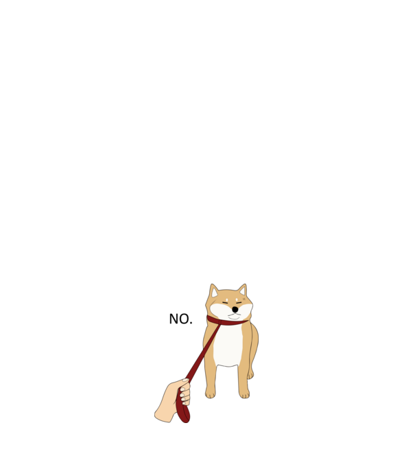 Shiba nem sétál minta fehér pólón