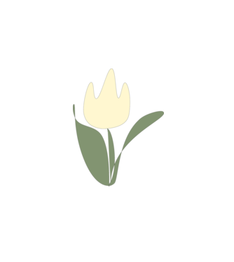 sárga tulipán  minta fehér pólón