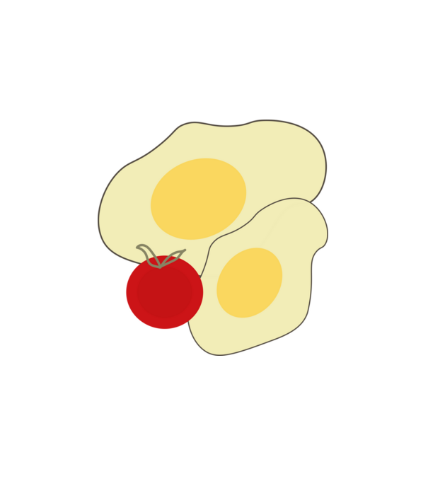 egg minta fehér pólón