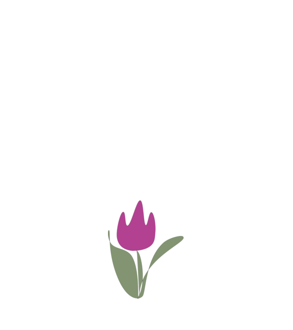 lila tulipán minta fehér pólón