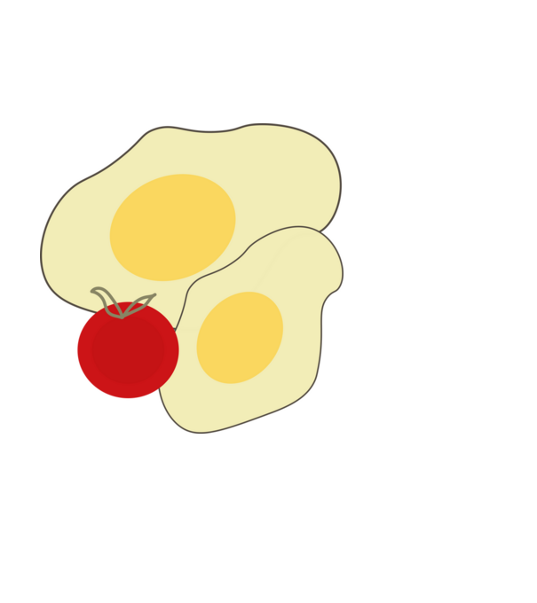 egg minta fehér pólón