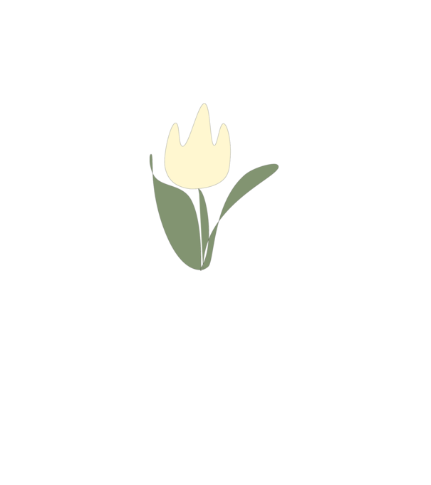 sárga tulipán minta fehér pólón