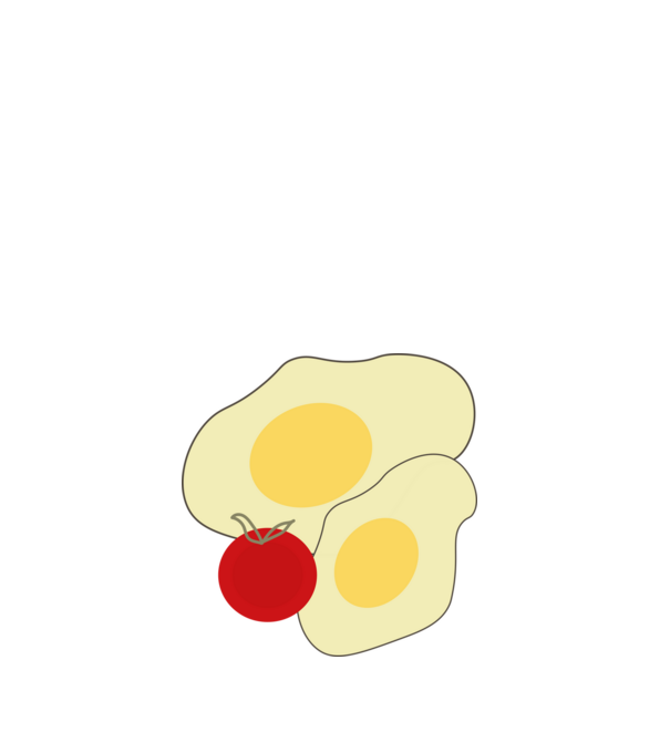 egg minta fehér pólón