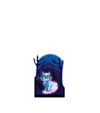 Cheshire Creepy macska minta fehér pólón