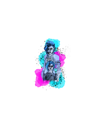 Jinx és Powder League of Legends minta almazöld pólón