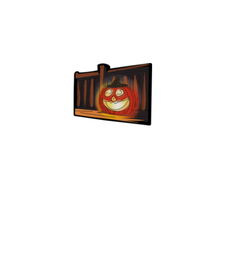 Halloween töklámpás a teraszon minta szürke pólón
