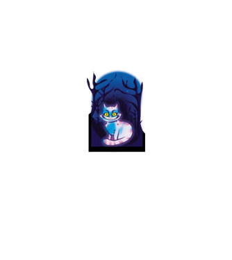 Cheshire Creepy macska minta fekete pólón