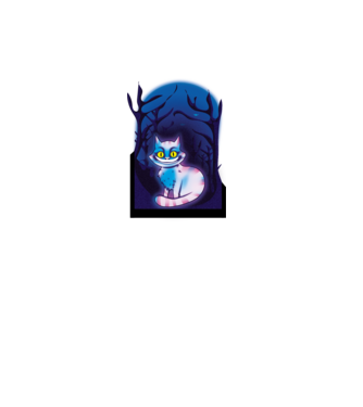 Cheshire Creepy macska minta fekete pólón
