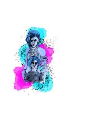 Jinx és Powder League of Legends minta fehér pólón
