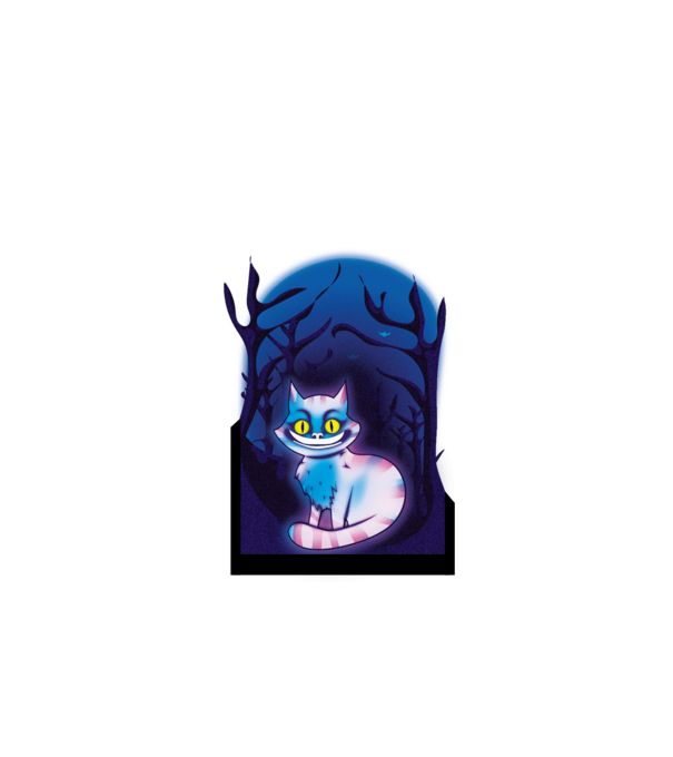 Cheshire Creepy macska minta fekete pólón