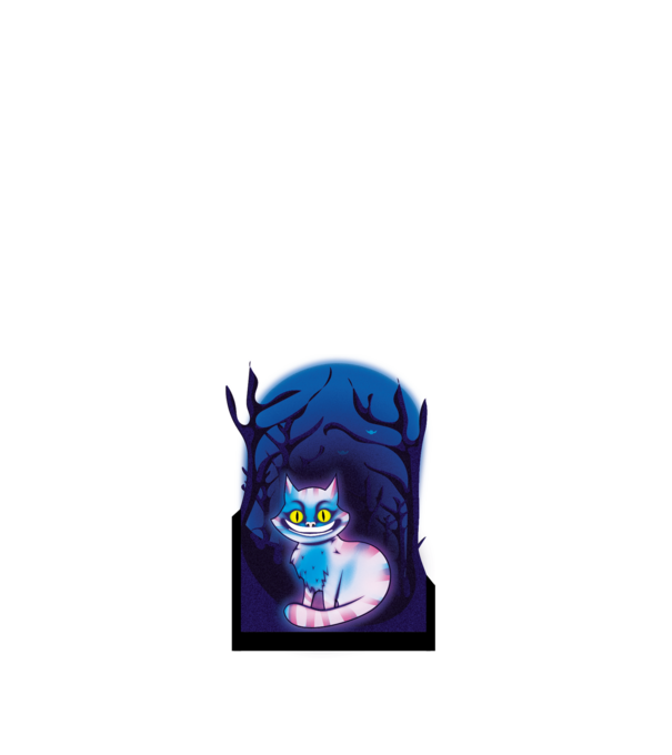 Cheshire Creepy macska minta fehér pólón