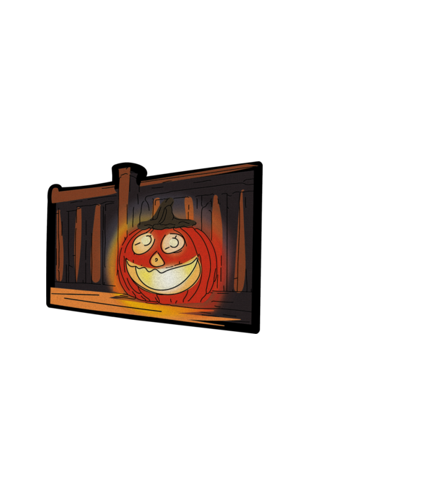 Halloween töklámpás a teraszon minta világoskék pólón