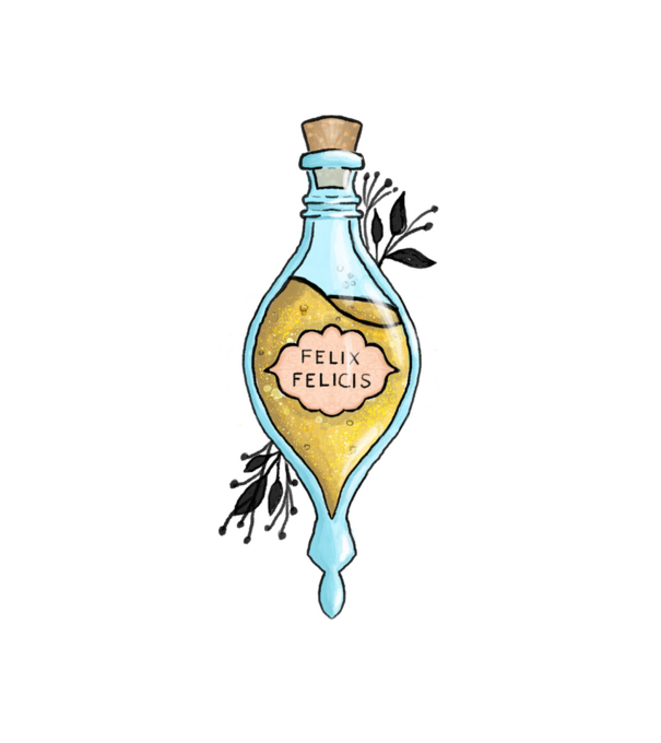 Felix felicis szerencselé minta fehér pólón