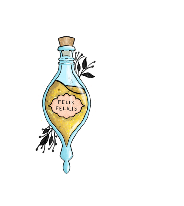 Felix felicis szerencselé minta fekete pólón