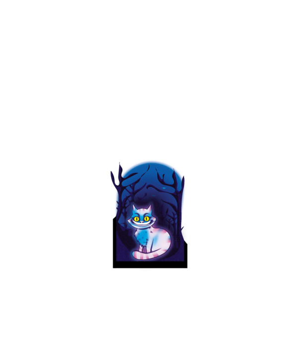 Cheshire Creepy macska minta fehér pólón