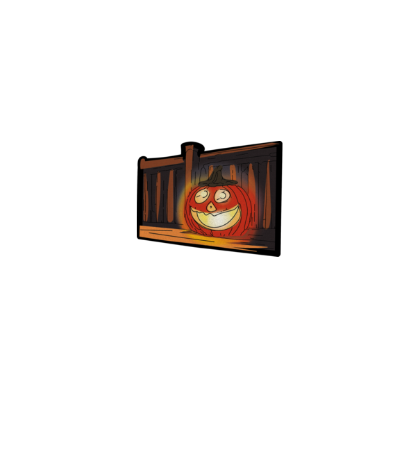 Halloween töklámpás a teraszon minta királykék pólón