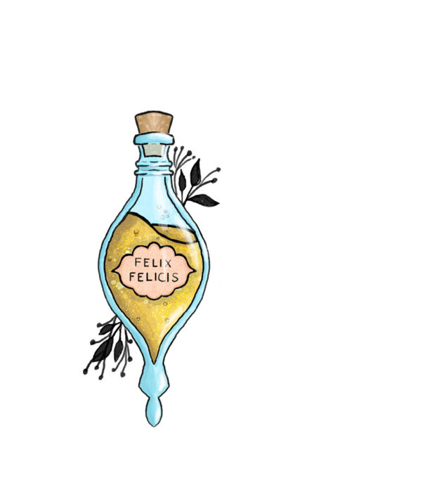 Felix felicis szerencselé minta fehér pólón