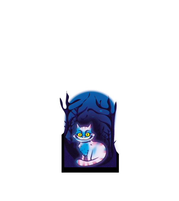 Cheshire Creepy macska minta fekete pólón