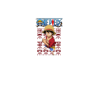 One Piece Luffy minta fekete/piros pólón