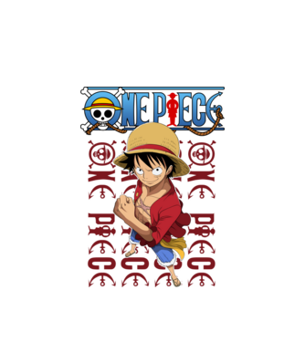 One Piece Luffy minta fehér pólón
