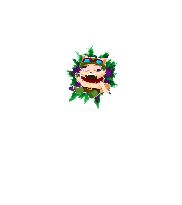 Teemo-LoL minta sötétkék pólón