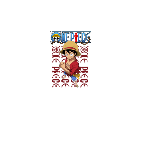 One Piece Luffy minta fekete pólón