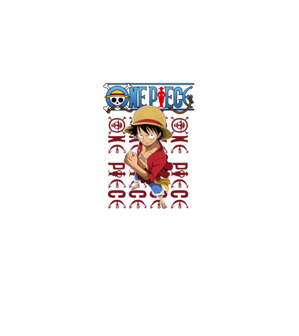 One Piece Luffy minta fekete pólón