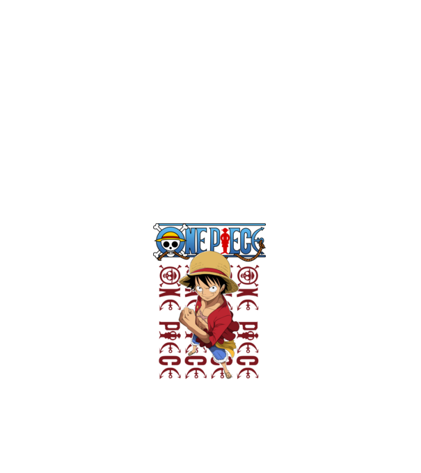 One Piece Luffy minta fehér pólón
