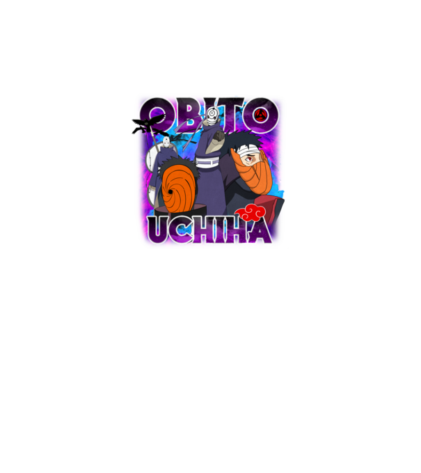 Obito Uchiha - Naruto póló minta fekete pólón