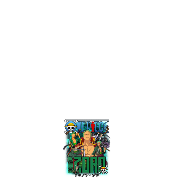 Zoro - One Piece minta fehér pólón