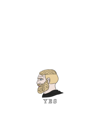Yes Chad minta fehér pólón