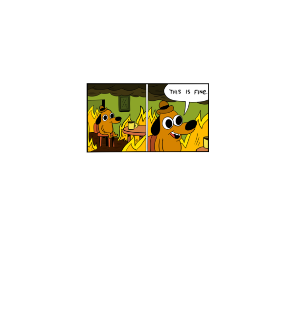 This is fine - Minden rendben minta fehér pólón