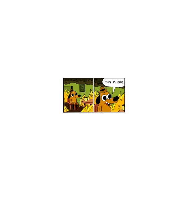This is fine - Minden rendben minta fehér/piros pólón