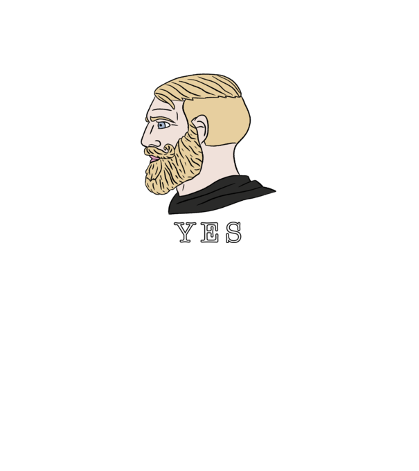 Yes Chad minta fehér pólón