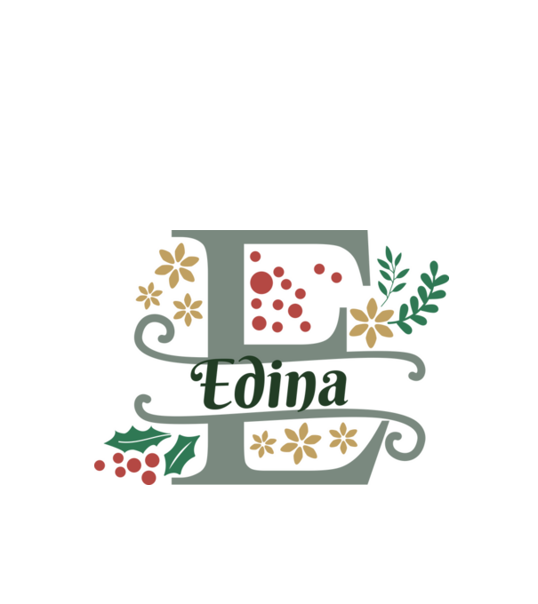 Edina - karácsonyi ajándék minta fehér pólón